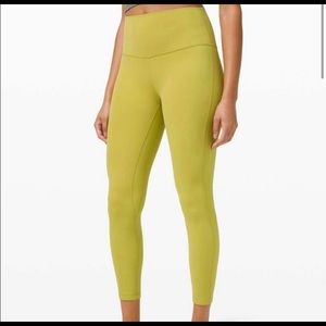 BRAND NEW Lululemon Align HR Pant 25” size 6 in color yellow pear
